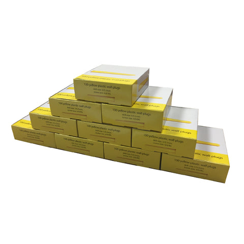 1000 x  Trade Pack Yellow Wall Raw Plugs <br> Drill Size: 5mm