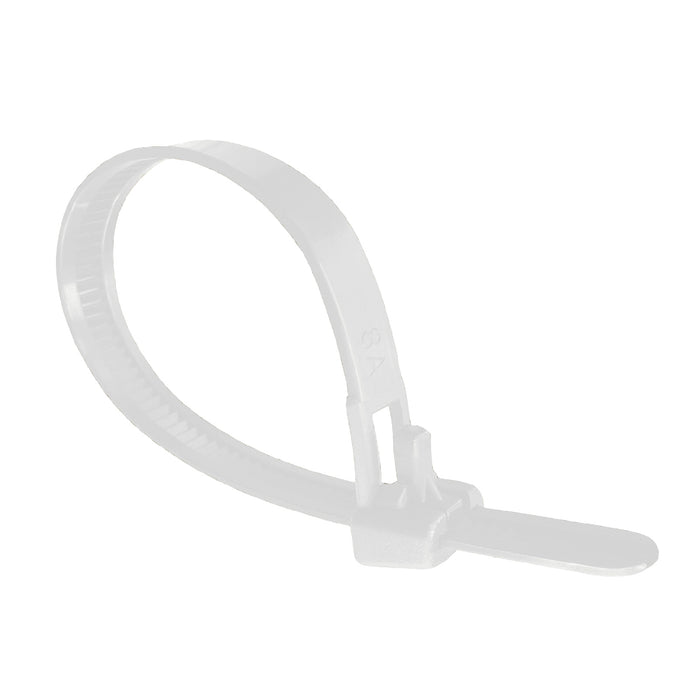 100 x Natural Releasable Cable Ties  Size: 250 x 7.6mm