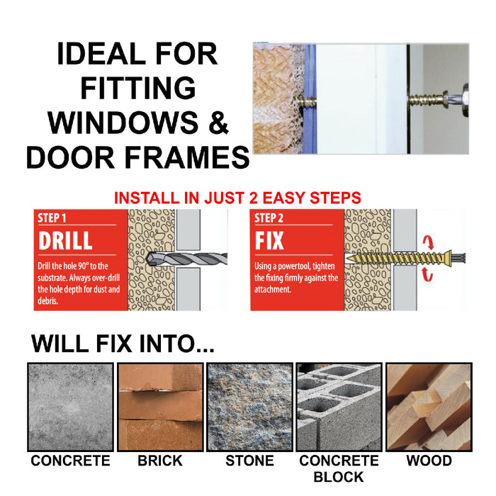 10 x Concrete Frame & Window Fixings