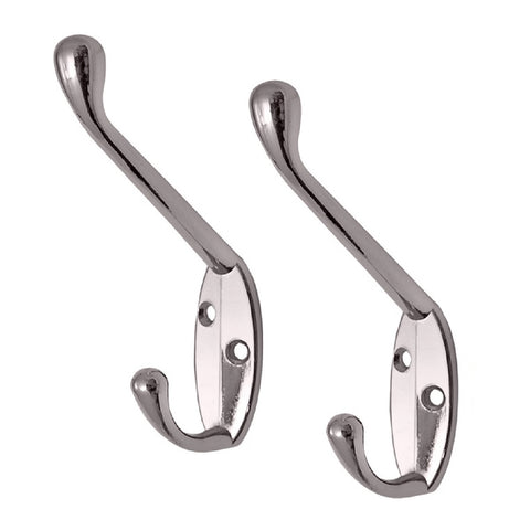 Chrome Double Hat and Coat Hooks<br><br>