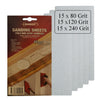 45 x Hook and Loop Mixed Grit 228 x 89mm Hand Sanding Sheets