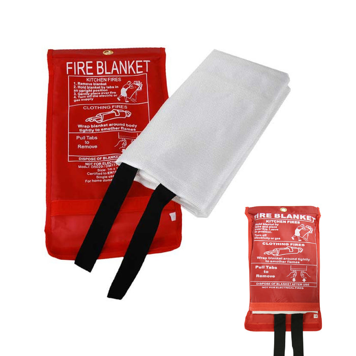 1m x 1m  Large Fire Safety Blanket Quick Release Strap