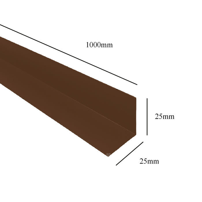 Brown 1 Metre UPVC Angle 25mm x 25mm Corner Trim