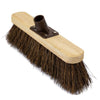 Natural Bassine Hard Sweeping Brush 12 Inch Broom Head Varnished Wood