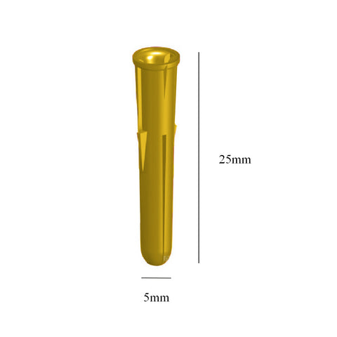 Yellow Wall Raw Plugs Expansion Fixings <br> for No.4 - 8 Screws