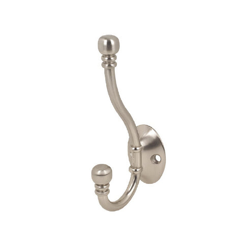 Satin Nickel Double Hat and Coat Hooks<br><br>