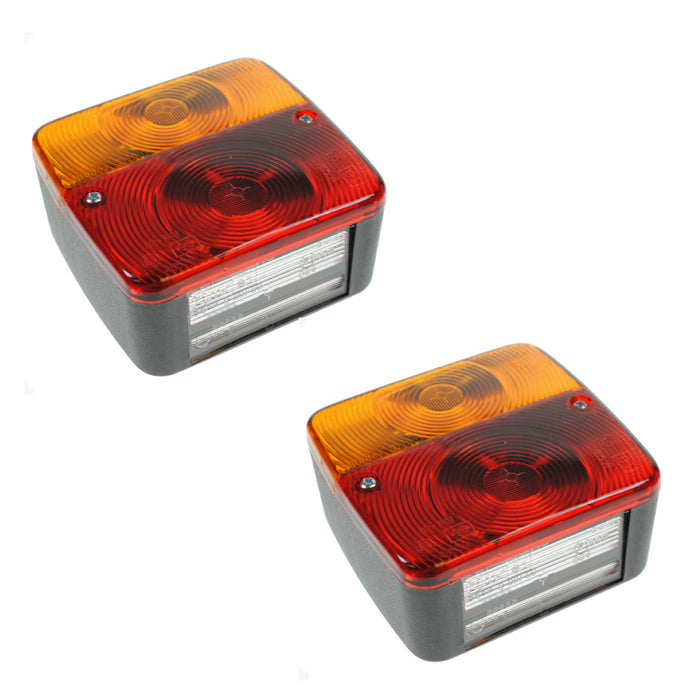 2 x Trailer Tail Rear Lights 4 Function Light Cluster