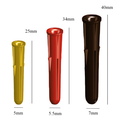 300 x Brown, Red & Yellow Wall Raw Plugs Expansion Fixings