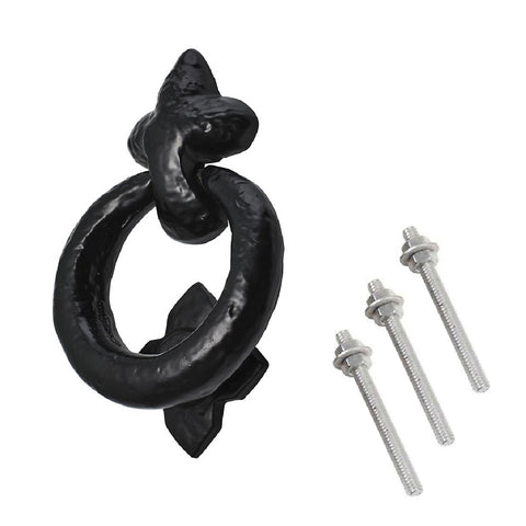 Black Antique Cast Iron Ring Door Handle Knocker<br><br>
