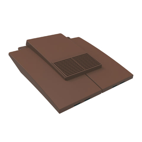 Brown Plain In-line Roof Tile Vent & Pipe Adapter for Concrete and Clay Tiles