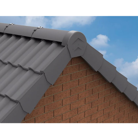 Grey Rounded Ridge End Cap for Dry Verge Systems<br><br>
