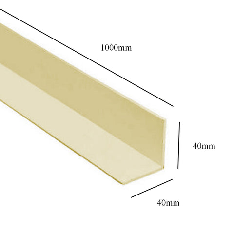 Cream 1 Metre UPVC Angle 40 x 40mm Corner Trim <br> Menu Options