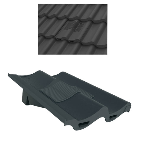 Grey Double Pantile Roof Tile Vent & Adapter for Marley Redland Sandtoft