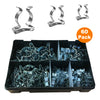 60 x Assorted Tool Spring Terry Clips in Storage Box<br><br>