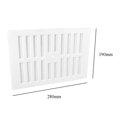 9" x 6" White Adjustable Air Vent Grille with Flyscreen Cover