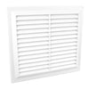 9" x 9" White Plastic Louvre Air Vent Grille with Flyscreen Cover