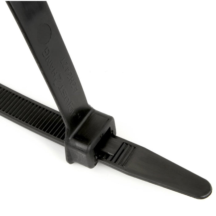 100 x Black Releasable Cable Ties Size: 450 x 9mm