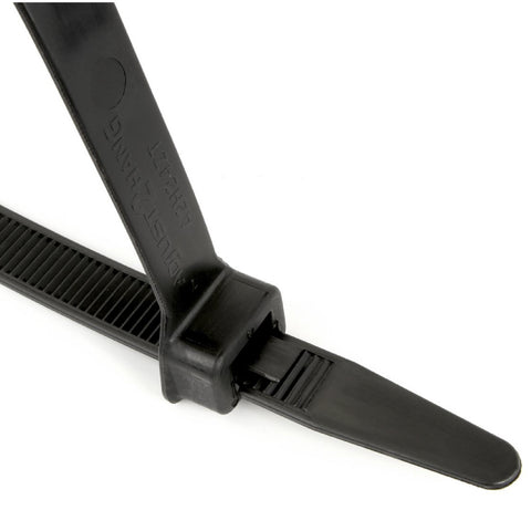 100 x Black Releasable Cable Ties <br> Size: 200 x 4.8mm