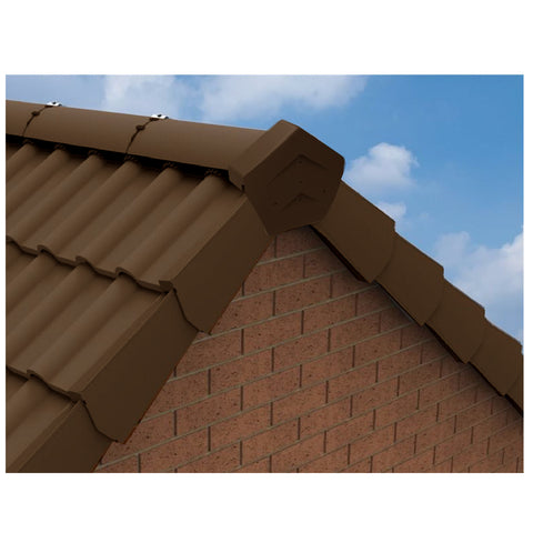 Brown Angled Ridge End Cap for Dry Verge Systems<br><br>