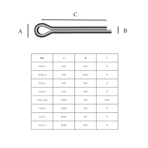 Imperial Split Cotter Pins for Securing Clevis Pins<br><br>