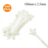 100 x Natural Push Mount Winged Cable Ties 100mm x 2.5mm