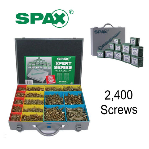 SPAX Xpert 2400 Assorted Wood Screws in Metal Organiser Case