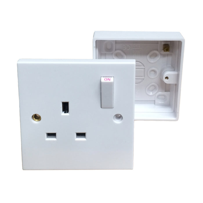 Electrical White Sockets & Switches with Pattress