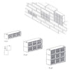 Grey Combination Air Brick Vents 9" x 3" for Air Flow Ventilation / Menu Options