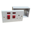 Double Cooker Switch Socket Unit & Pattress Box, 45 Amp Double Pole