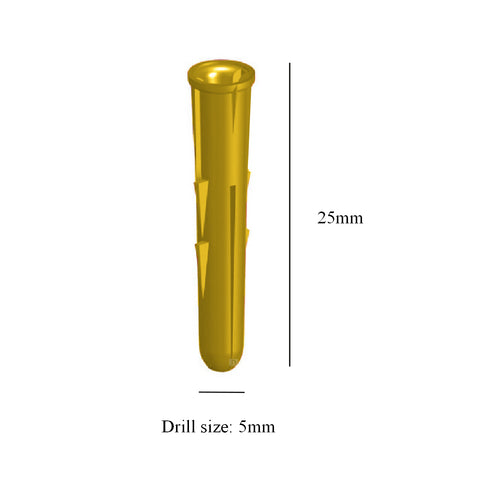 400 x Pozi Screws & Yellow Raw Fixing Plugs, 3.5 x 25mm Countersunk